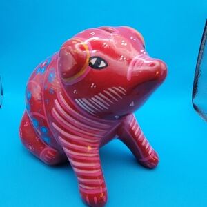 Festive Vintage Mexican Piggy Bank